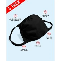 HANES Face Masks, 5-Pack 9 HANES Face Masks, 5-Pack -The North Face shop 2073078 001 alt2